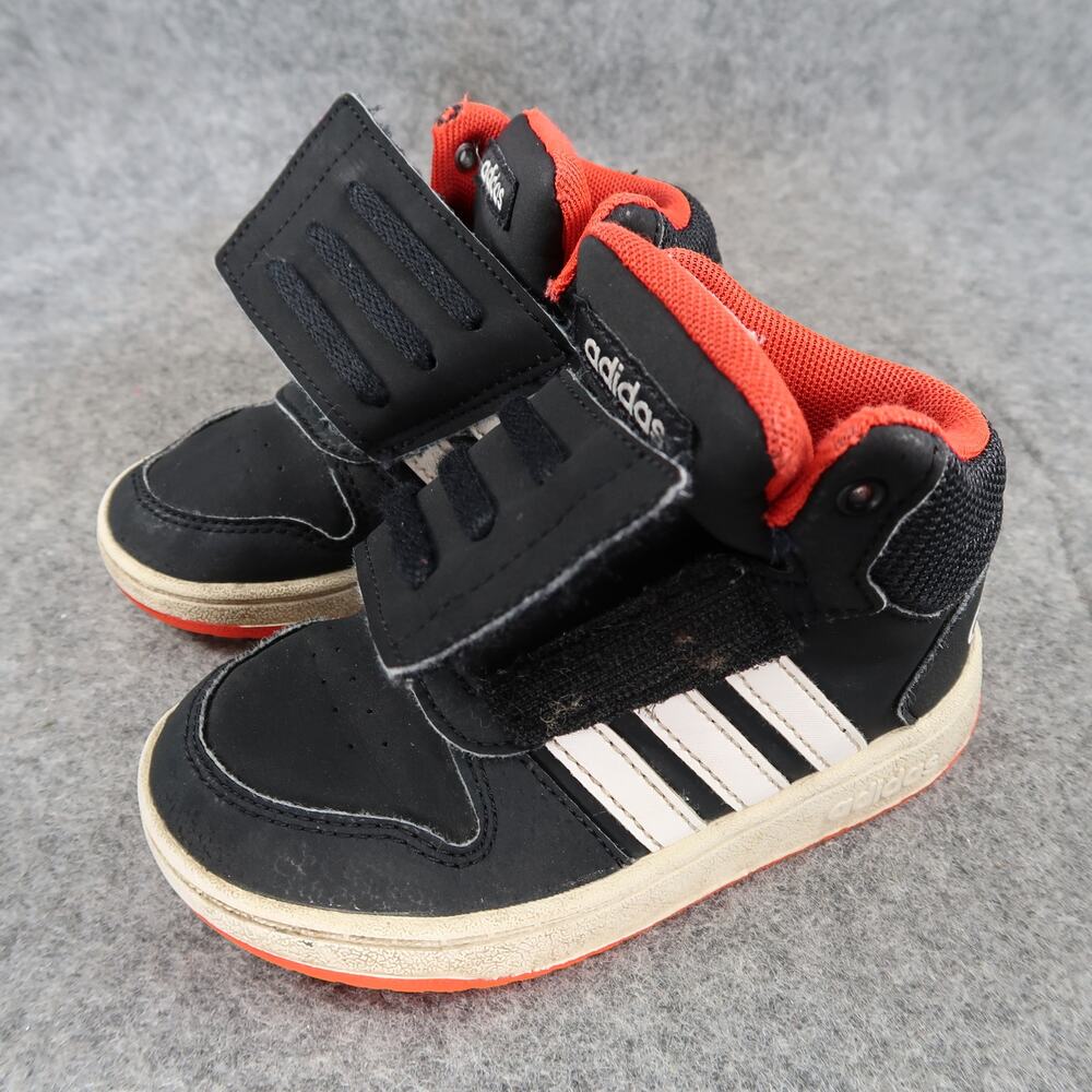 Adidas Shoes Toddler 8K Sneakers Mid Casual Hook N Loop Easy On Kids Black Red - Picture 14 of 14